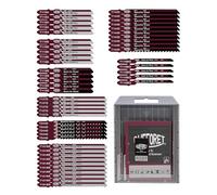 QUEFORET Lot de 50 lames de scie sauteuse pour métal, bois et plastique - Accessoires pour coupe droite/incurvée, T118A/T118B/T127D/T119B/T119BO/T244D x 5 pièces, T101BR/T144D avec tige en T
