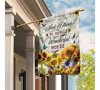 Quel Monde Merveilleux Colibri Tournesol Drapeaux De Vacances Supérieure Jardin Signe Durable Drapeau De Décoration Décoration Pour Balcon Pelouse Maison S