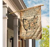 Quel Monde Merveilleux - Papillon Drapeaux De Vacances Supérieure Jardin Signe Drôle Drapeau De Jardin Décoration Pour Porche Maison Extérieure S