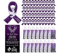Quelay Lot de 100 épingles à ruban funéraires pour cartes de prière et sacs en organza pour sensibilisation à l'éternité dans nos cœurs pour deuil, jour du souvenir, broches en alliage, Pas de gemme
