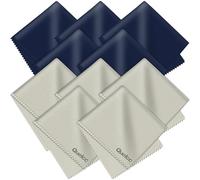 Quelcc 10 PCS 15 x 18 cm Chiffon de Nettoyant Lunettes, Chiffons Microfibre de Nettoyage, Doux Chiffons de Nettoyage Lunettes en Microfibre lavables et Réutilisables(Marine/Gris)