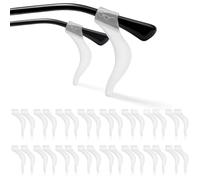 Quelcc 16 Paires Retenues de Lunettes en Silicone, Manchon Branche de Lunette, Lunettes Porte-Lunettes Anti-Dérapant, Crochets d'oreille pour Lunettes, Crochets Souples Antidérapants Universels, Blanc