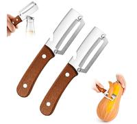 Quelcc 2 Pcs Éplucheur Légumes Multifonction, 2 en 1 Éplucheur avec Lame Inox Ultra-Tranchante et Manche Bois Ergonomique, Épluchage sans effort des pommes de terre, pommes, carottes et