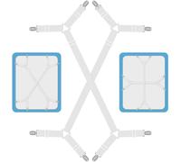 Quelcc 2 Pièces Tendeur Drap Housse Lit Drap Réglable, Attache Drap Housse, Réglable Élastiques Triangle Sangles, Elastique Drap Housse avec Clips en Métal, Compatibles avec Tous Les Matelas Carrés