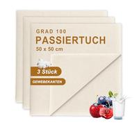 Quelcc 3 pcs Etamine Alimentaire, 50 x 50 cm Toile à Fromage Coton Respirable, Tissu Filtrant, lavables, réutilisables, pour tamiser le jus, le fromage, le lait de noix, la soupe, le yaourt, le tofu