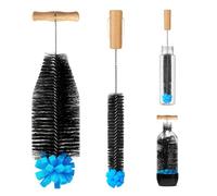 Quelcc 32cm Goupillon Bouteille, Pack de 2 Brosses Nettoyage avec Éponge pour Bouteilles Étroites en Verre, Brosse Dense pour Biberon, Gourde, Bouteille Sodastream, Nylon et Fil Acier Flexible