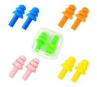 Quelcc Bouchon D'oreille, 5 Paires Bouchon Oreille Piscine, Bouchons D'oreilles Réutilisables Anti Bruit pour Sommeil Protection Auditive Voyage pour La Natation, La Douche, Le Travail