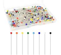 Quelcc Épingles Multicolores, 250 Pièces Epingles Couturières, Épingles à Tête Ronde en Verre, Épingles à Coudre pour Couturière, Bijoux, Bricolage et Décoration, Couture et D'Artisanat