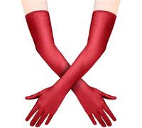 Quelcc Gants Longs Élégants en Satin pour Femme - Festival, Costumée, Danse, Soirée