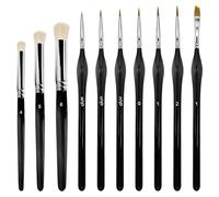 Quelcc Kit de 10 pour Modélisme, 3 Drybrush et 7 à Détails Fins pour Figurines Warhammer, Maquettes, Manche Triangle Ergonomique