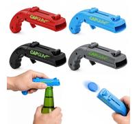 Quelcc Lot de 4 Pistolet Décapsuleur Bière, Ouvre Bouteille et Lanceur de Bouchon, Gadget Multifonction pour Soirée Bar et Apéro, Idée Cadeau Drôle