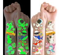 Quelcc Tatouage Enfant, 380 Individuel（30Feuilles）Fluorescent Tatouage Ephemere Enfant Kit, Etanche Faux Tatouage Enfant pour Cadeau Fille Jouet Fille, Petit Cadeau Enfant Pinata Anniversaire Invite