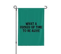 Quelle époque de merde pour être en vie ! Drapeau de jardin extérieur 32 x 46 cm, double face, style ferme, décorations de jardin pour la maison