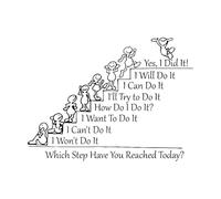 Quelle étape avez-vous atteinte aujourd'hui ? Citation de motivation Sticker mural Citations de renforcement d'équipe Salles de classe d'école Bureau-S-31x42cm-Black