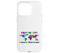 Quelle Heure est-il ? Carte du Fuseau horaire Mondial Coque pour iPhone 15 Pro Max