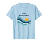Quelle Merveilleuse Vague : Coucher de Soleil rétro sur l'océan T-Shirt, Homme, Bleu Céleste, XL