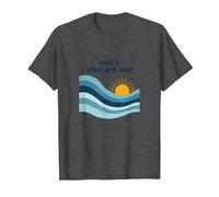 Quelle Merveilleuse Vague : Coucher de Soleil rétro sur l'océan T-Shirt, Homme, Chiné Foncé, XL