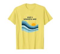 Quelle Merveilleuse Vague : Coucher de Soleil rétro sur l'océan T-Shirt, Homme, Citron, 3XL