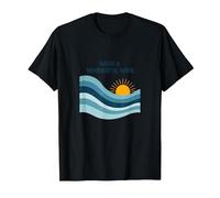 Quelle Merveilleuse Vague : Coucher de Soleil rétro sur l'océan T-Shirt, Homme, Noir, 4XL