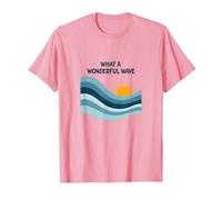 Quelle Merveilleuse Vague : Coucher de Soleil rétro sur l'océan T-Shirt, Homme, Rose, 3XL