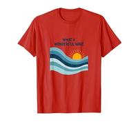 Quelle Merveilleuse Vague : Coucher de Soleil rétro sur l'océan T-Shirt, Homme, Rouge, 3XL