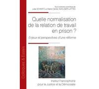 Quelle normalisation de la relation de travail en prison ? Enjeux et perspectives d'une réforme - Julia Schmitz - Inst.francophone Pour La Justice Et Democratie - broché - Etude