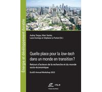 Quelle place pour la low-tech dans un monde en transition ?: Retours d'acteurs de la recherche et du monde socio-économique