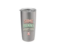 Quelque lapin aime toi Pâques câlin Saint-Valentin amour citation printemps Gobelet isotherme en acier inoxydable double paroi