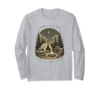 Quelque Part dans Les pins Campfire Moon Forest Design Manche Longue