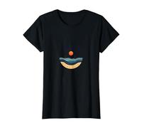 Quelques plages Quelque Part Coastal Sunset Voilier T-Shirt, Femme, Noir, M