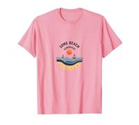 Quelques plages Quelque Part Coastal Sunset Voilier T-Shirt, Homme, Rose, S