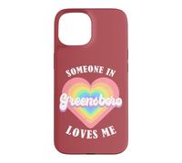 Quelqu'un à Greensboro m'aime City Heart Coque pour iPhone 15