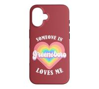 Quelqu'un à Greensboro m'aime City Heart Coque pour iPhone 16