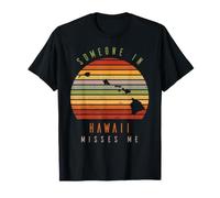 Quelqu'un à Hawaï me Manque Vintage State Retro T-Shirt