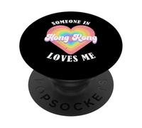 Quelqu'un à Hong Kong m'aime Fier Hong Konger Hong Kong PopSockets PopGrip Adhésif