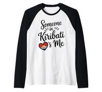 Quelqu'un À Kiribati M'aime Drapeau Coeur Manche Raglan