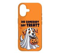 Quelqu'un a-t-il Dit Treat Funny Ghost Dog Trick Or Treat Coque pour iPhone 17