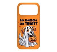 Quelqu'un a-t-il Dit Treat Funny Ghost Dog Trick Or Treat Coque pour iPhone 17 Pro Max
