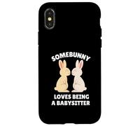 Quelqu'un Aime être Baby-Sitter, Joli Travail de Lapin de Pâques Coque pour iPhone X/XS