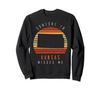 Quelqu'un au Kansas me Manque Vintage State Retro Sweatshirt