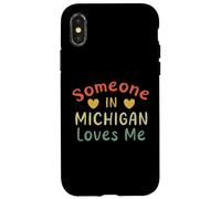 Quelqu'un au Michigan m'aime Retro USA State US Coque pour iPhone X/XS