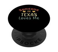 Quelqu'un au Texas m'aime Retro, État américain PopSockets PopGrip Adhésif
