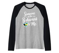 Quelqu'un Aux Bahamas M'aime Cœur Drapeau Manche Raglan