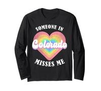Quelqu'un dans Le Colorado me Manque Heart Retro Groovy Manche Longue