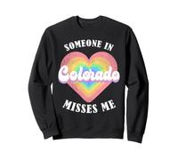 Quelqu'un dans Le Colorado me Manque Heart Retro Groovy Sweatshirt