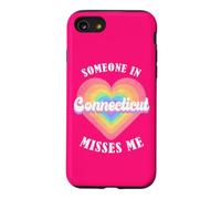 Quelqu'un dans Le Connecticut me Manque Heart Retro Groovy Coque pour iPhone SE (2020) / 7/8