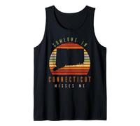 Quelqu'un dans Le Connecticut me Manque Vintage State Retro Débardeur