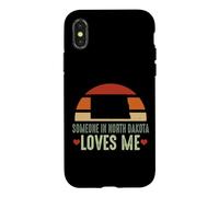 Quelqu'un dans Le Dakota du Nord m'aime Retro Vintage State Coque pour iPhone X/XS