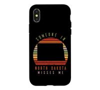 Quelqu'un dans Le Dakota du Nord me Manque Vintage State Retro Coque pour iPhone X/XS