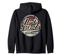 Quelqu'un dans Le Dakota du Nord t'aime, État américain, Cool, rétro Sweat à Capuche
